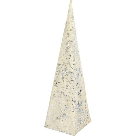 Albero di Natale conico in sisal bianco da 60 cm per Natale (1/3)