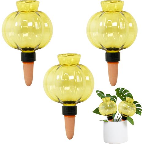 Lot de 3 globes d’arrosage autonome à remplissage par le haut, ampoules arroseurs plastiques à libération lente, inserts de pot en terre cuite à arrosage autonome, pointes d’irrigation goutte à goutte (1/5)