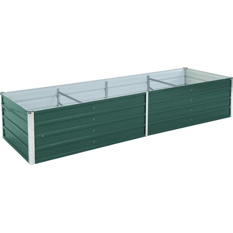 Hochbeet Pflanzbeet Metall Gemüsebeet Pflanzkasten Stahl Beet Blumenbeet Garten RAL6005 (Moosgrün) / 320x80x77 cm