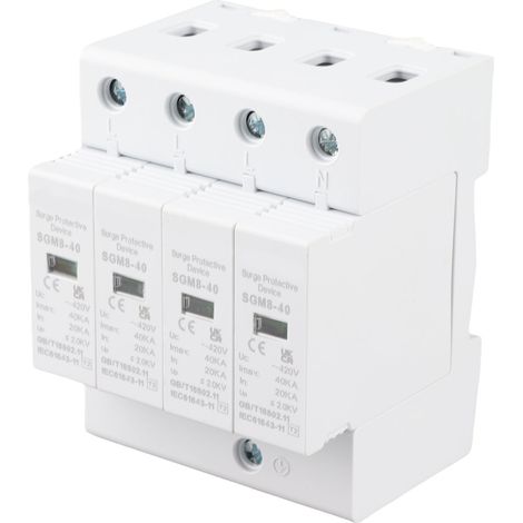 Parafoudre modulaire 4P 40KA, pour rail DIN, protection basse tension contre la foudre et surtensions (1/5)