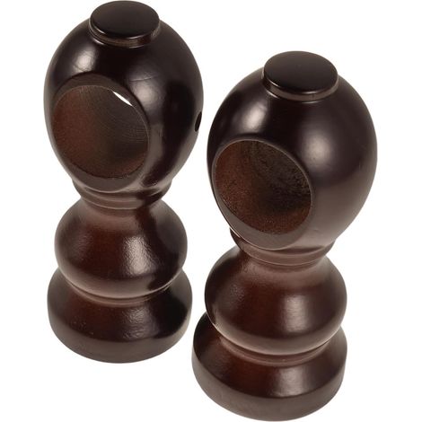 Lot de 2 Supports de Tringle à Rideaux en Bois Café Fixation Murale Robuste pour Tringles Diamètre 28 MM Supports Universels pour Salon Chambre et Bureau Accessoires de (1/5)