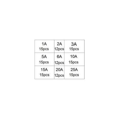 Sortiment 126-teiliger Glassicherungen, 6 x 30-mm-Glaspatronensicherungen, flinke Sicherungen (1A, 2A, 3A, 5A, 6A, 10A, 15A, 20A, 25A) – Crezuo