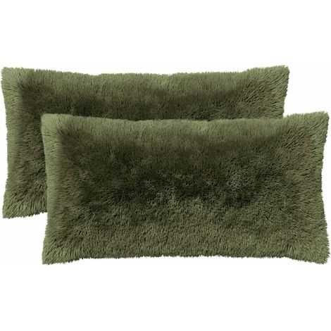 Funda de almohada 2 pcs HEERLEN Verde 40 x 80 cm Fleece PV vidaXL (1/5)