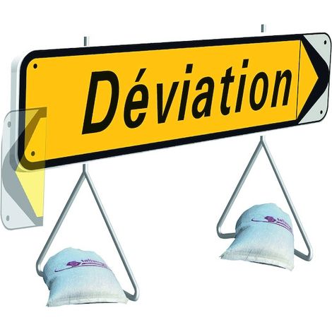 Panneau de signalisation de direction rectangulaire 1000 x 300mm 'Déviation' - TALIAPLAST - 526011 (1/3)
