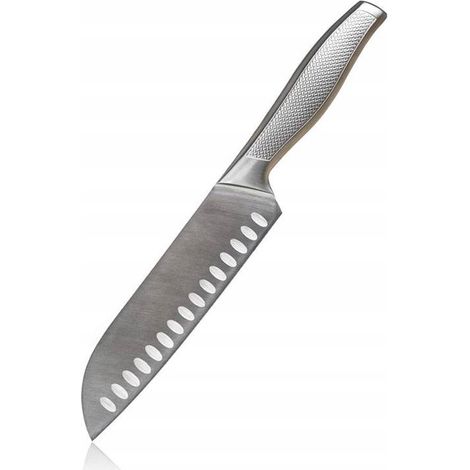 Coltello Santoku metallico da 30,5 cm in acciaio inossidabile, ideale per banchetti. (1/5)