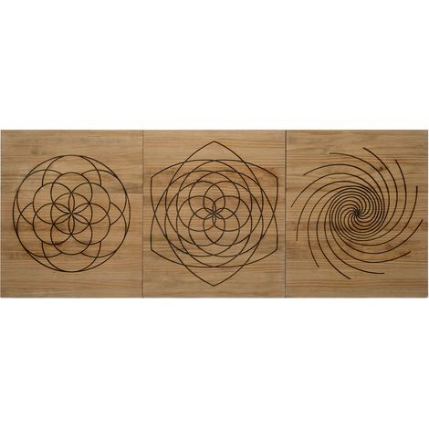 Cabecero Tríptico Fibonacci  Aureo ECO 150x59cm en madera maciza de pino acabado vintage Box Furniture (1/5)