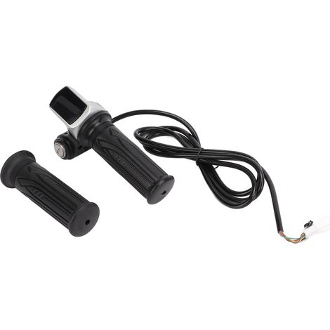 Poignée d'accélérateur de vélo électrique avec affichage LED, indicateur de batterie et interrupteur marche/arrêt à clé 48 V (1/5)