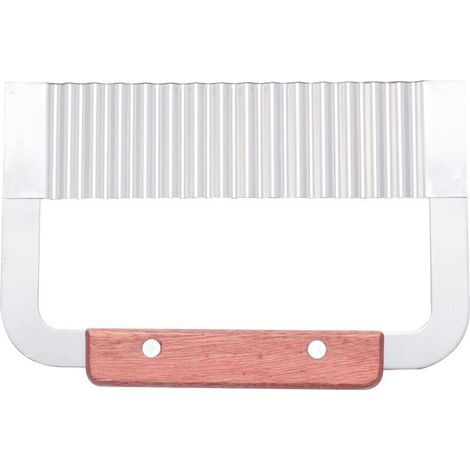 Coupe-pommes de terre, coupe-frites, couteau coupe-vague lame en acier inoxydable avec manche en bois, outil de coupe pour ustensiles de cuisine (1/5)