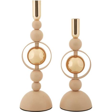 Bougeoir en métal Saturne (Lot de 2)