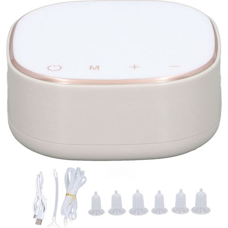 Tire-tétons électrique réversible 9 niveaux réglables, correcteur de tétons plats et courts rechargeable, avec 6 embouts, blanc pour femmes (1/5)