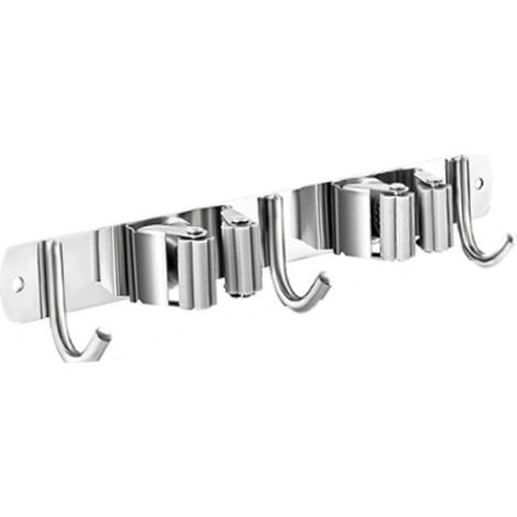 CSPARKV 2pcs Mop Broom Holder, Broom Hanging Tool Organizer, Broom Gripper Keeps Mop Organized, Mounting, 3 Hooks