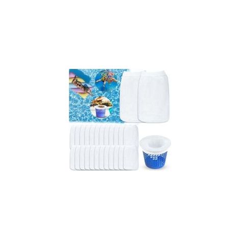 Lot de 30pcs Pool Skimmer Socks, Chaussette Filtre Piscine, Prefiltre Skimmer Réutilisable et Super Élastique, pour Panier de Piscine, (1/5)