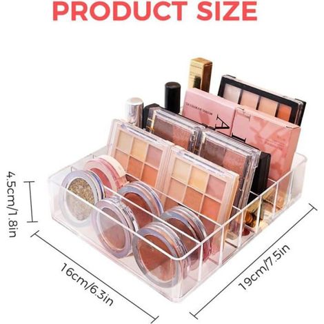 Organisateur de coiffeuse et de maquillage avec 7 emplacements acryliques, support pour palette de maquillage (1/4)
