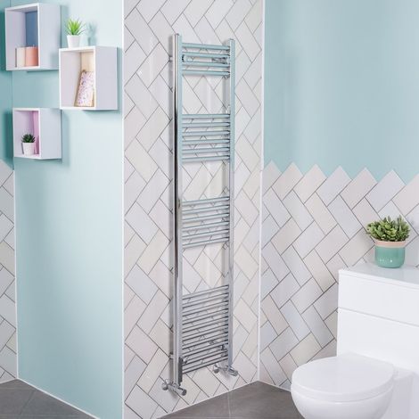 1600x395 Straight Central Heating Towel Rail Bathroom Heated Rad Radiator Chrome (1/5)