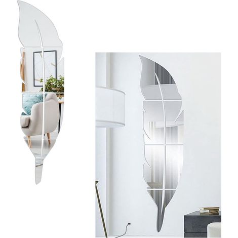 Stickers miroir souple autocollant dimensions 73 x 18 cm décoration murale pour salon 1 pièce (1/5)