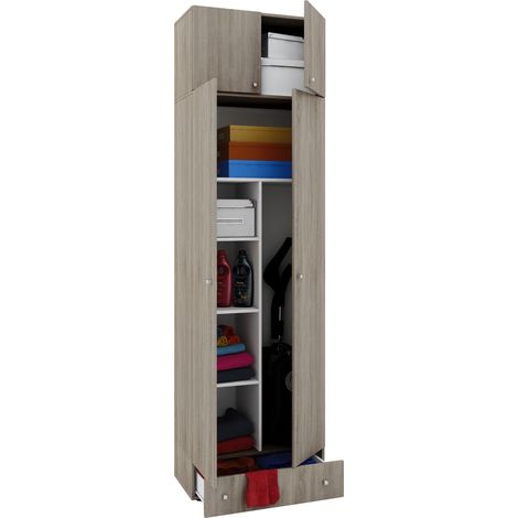 Gabinete de limpieza de gabinete de escoba de madera Vandol 70x237x40 - VCM