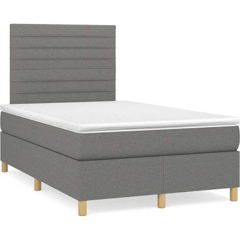 Boxspringbett mit Matratze Dunkelgrau 120x190 cm Stoff
