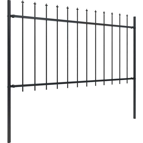 Maison Exclusive - Gartenzaun  Stahl  Stabil  Rechteckig  Mod