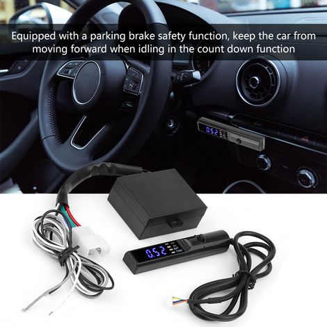 Temporisateur Turbo Universel 12V pour Voiture Tuning, Afficheur LED Numérique Bleu, Boîtier Plastique Noir 6.4x5.1x2.6cm, Retard de Stationnement, Kit avec Relais 3 Colliers 2 Rubans (1/5)