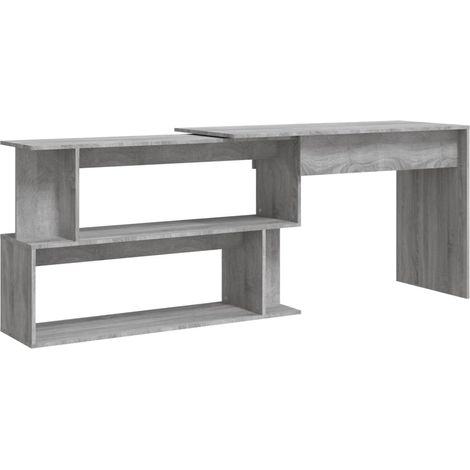 Maison Exclusive - Scrivania Angolare Grigio Sonoma 200x50x76 cm Legno Multistrato
