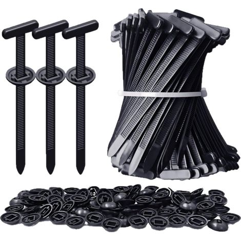 200 fascette stringicavo universali per auto, clip di fissaggio autobloccanti, nere (1/4)