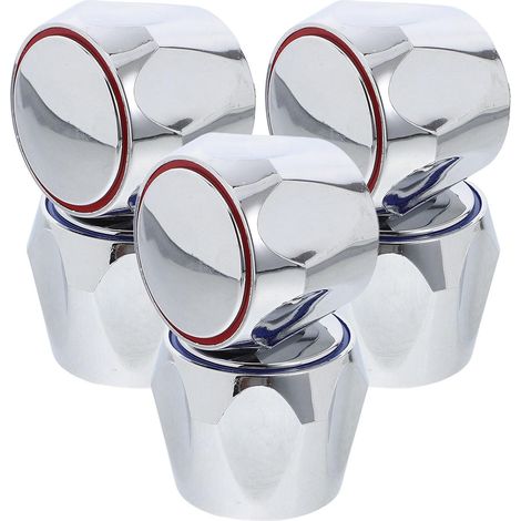 Poignées de Robinet Chaud et Froid en Abs Chromé, Lot de 6 Pièces (1/5)