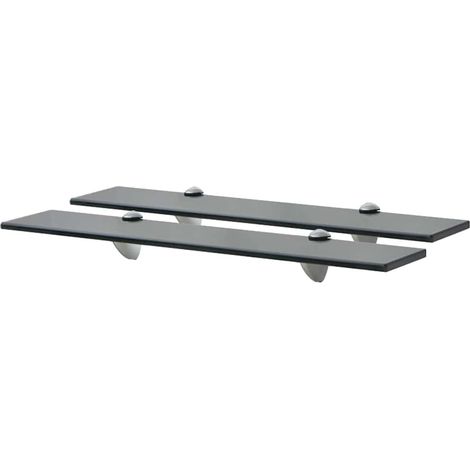 Lot de 2 Étagères murales Étagère de Rangement - Meuble de rangement Verre 60x10 cm 8 mm BV657277 - BonneVie (1/4)