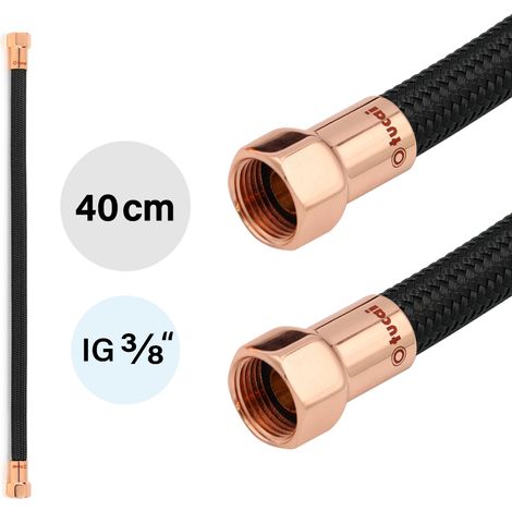 Flexschlauch DN8 IG/IG 3/8" -400mm Schwarz Rosegold
