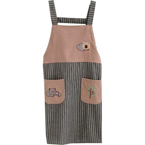 Grembiule da cucina impermeabile da donna con tasca - Café-Crezuo