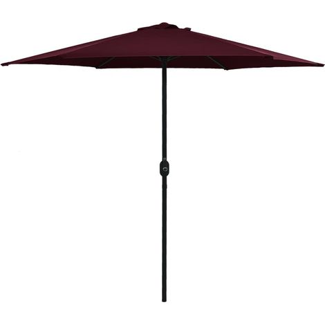 Parasol d'extérieur et mât en aluminium 270x246 cm Bordeaux (1/5)