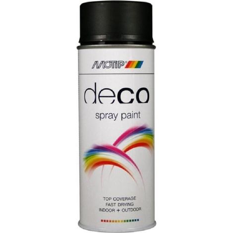 Bombe de peinture - MOTIP - M01601 - Noir mat profond (RAL9005) - 400 ml - pour auto/moto/scooter