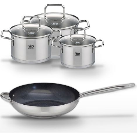Lot Poêle 32 cm & 3 Faitouts 12/14/16 cm Elo Profi Therm Platinum (1/5)