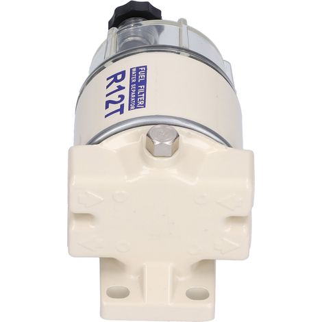 Filtro de combustible marino de rosca con separador de agua y drenaje automático, capacidad de 30 GPH, compatible con R12T.