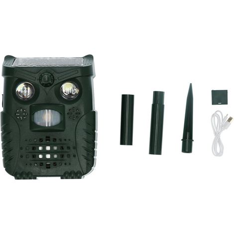 Répulsif Solaire Ultrason 4 Vitesses Anti-Rongeurs Étanche pour Jardin Extérieur