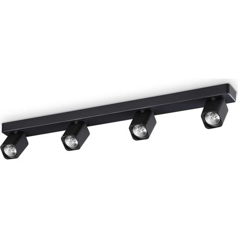Ideal Lux RUDY Barre de spot de plafond à 4 lumières, noir