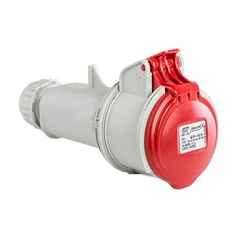 Base enchufe industrial hembra 3P+T 380V IP44 aerea  Rojo 16 A
