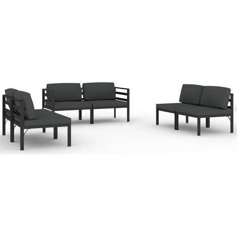 Maison Exclusive - 6-tlg. Garten-Lounge-Set mit Kissen Aluminium