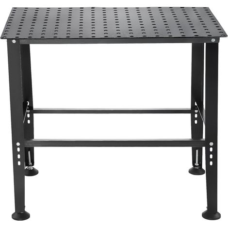 Mophorn – Table de soudage 36 x 24 pouces – Acier au carbone – Charge max 800 lb – Trous de fixation 0,63 pouce – Patins antidérapants réglables