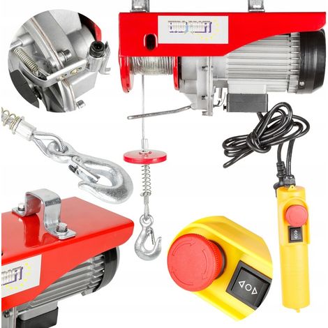 VERRICELLO ELETTRICO 800KG 2000W GRU A PONTE CONTROLLATA A FUNE HJ207