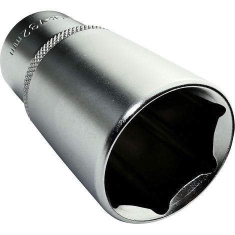 Douille de Vissage - Profonde/Rallongée/Longue - 1/2x32mm - pour Clé/Cliquet Manuelle/Pneumatique - Corps Cylindrique - Hexagonale/6 Pans Allen - en Acier CR-V - Couleur Argent (1/2)