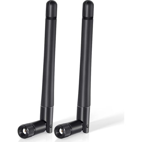 WiFi Antenna RP-SMA WiFi Aerial 2.4GHz 5GHz 5.8GHz 3dBi MIMO RP-SMA Male Antenna (2-Pack) for Router, Wireless Network Card, USB Adapter, Video Surveillance Monitor, Bluetooth
