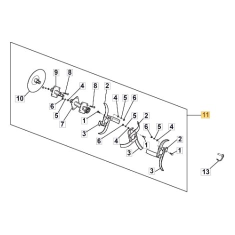Lama destra motozappa modelli SRC685G TI685RG ORIGINALE STIGA 118802823/0
