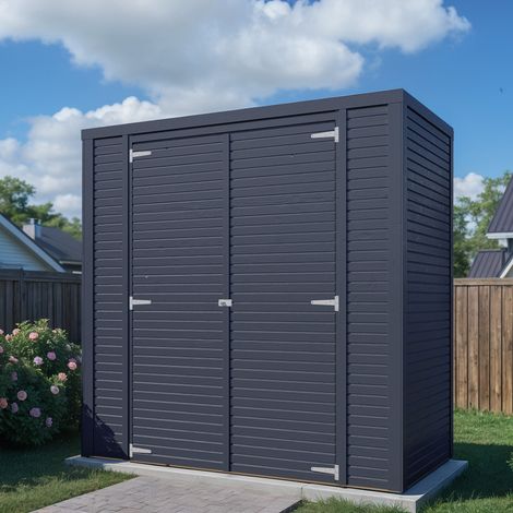Abri de jardin bois Bertilo Fineline 18mm 2,13m² anthracite (1/5)