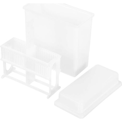 jeu de lames de microscope de laboratoire, support de coloration, bocaux de coloration, support de rangement pour lames.-12x11cm-White (1/3)