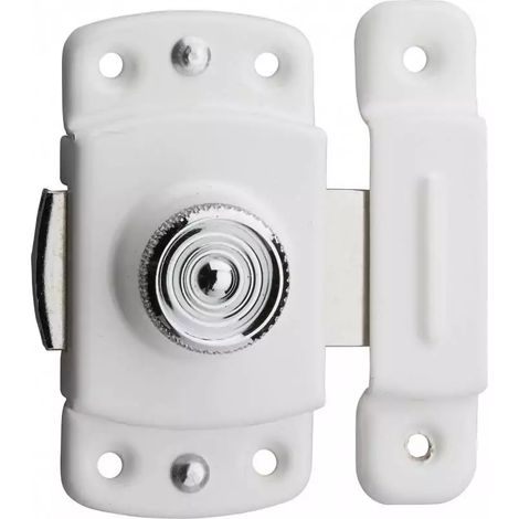 Verrou pour porte de meuble 35 mm laqué blanc (1/3)