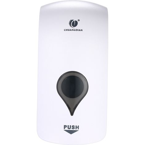 Distributeur mural de savon, gel douche et shampoing liquide 1000 ml, blanc, idéal pour les commerces et les lieux publics. (1/5)