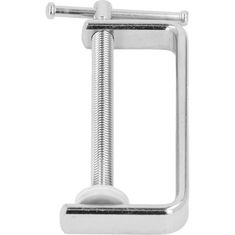 Serre-joint en C, capacité de serrage maximale de 10 cm, en acier robuste, pour la fixation de planches en bois et en plastique, avec patin antidérapant. (1/5)