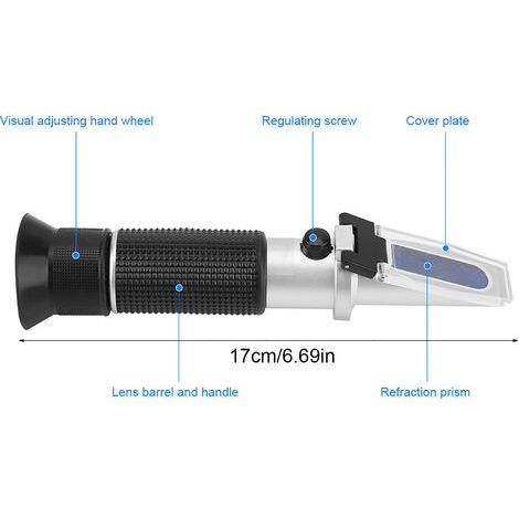 Réfractomètre portable pour bière, vin et jus - Mesure densité et sucre Brix 0-32% (1/5)