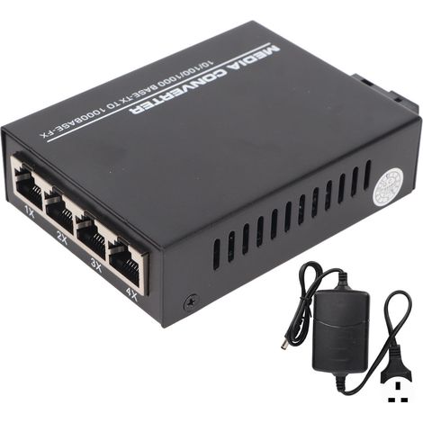 Convertisseur Fibre vers Ethernet 10/100/1000M Monomode Fibre Unique Tx1310nm/Rx1550nm DC5V1A avec Adaptateur UK 100-240V (1/5)