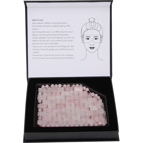 Masque relaxant pour les yeux, masseur facial en pierre de jade naturelle, réduit les cernes, outil de soin du sommeil, quartz rose (1/5)
